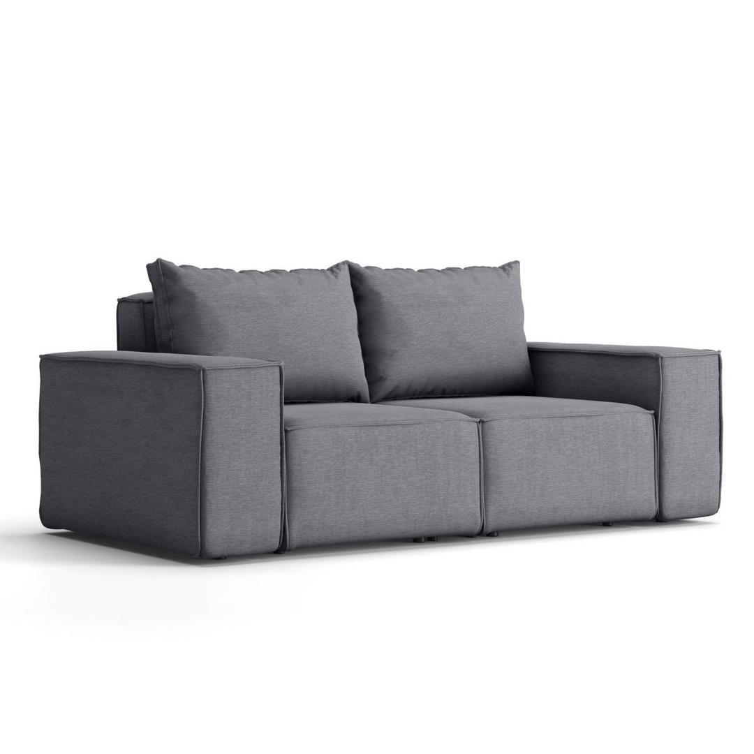 Sofa ogrodowa SONNE 180x73x88 cm dwuosobowa wodoodporna UV + 2 poduszki na taras do ogrodu ciemnoszara 0 Full Screen