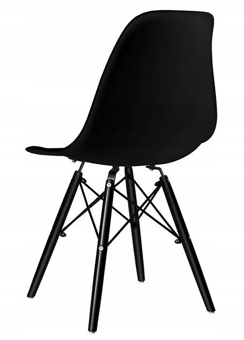 Zestaw 4 szt krzesło nowoczesne milano 46x82x53 cm Black DSW czarne na czarnych nogach do jadalni lub salonu  4 Full Screen