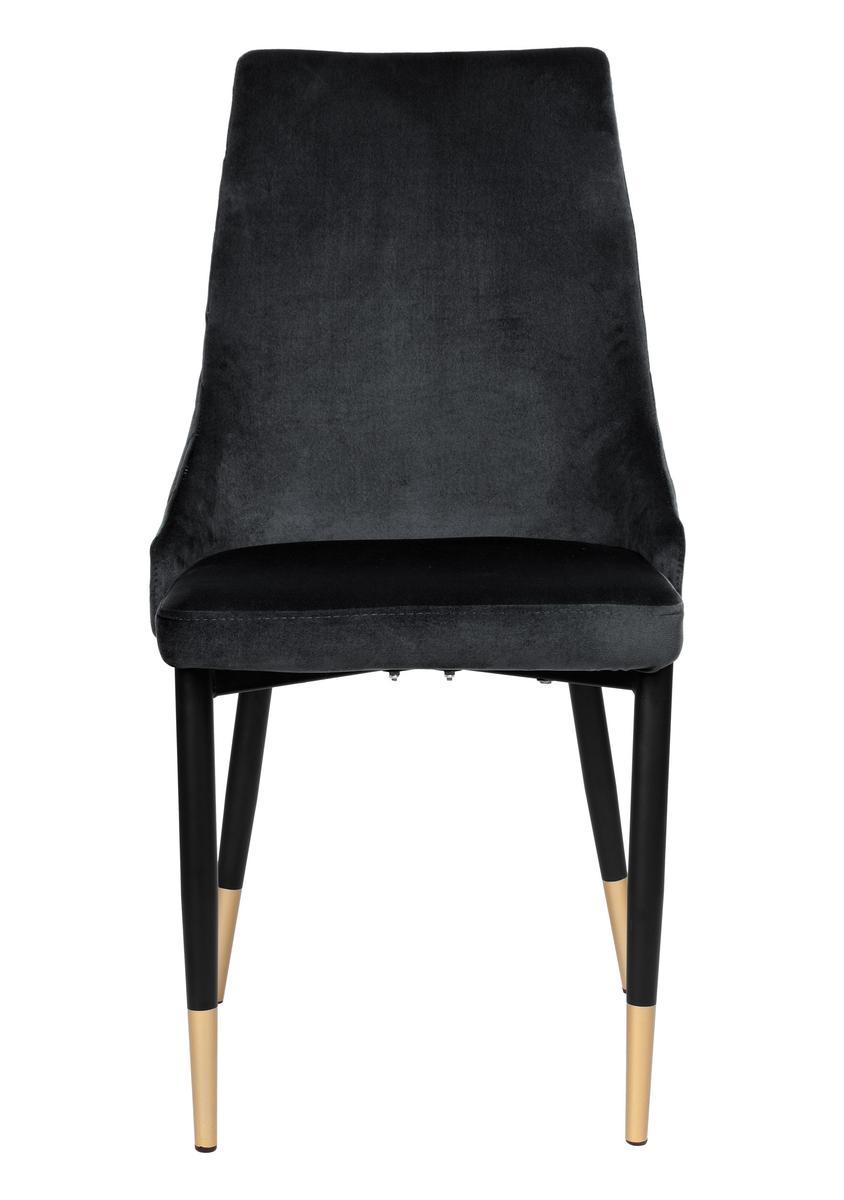 Krzesło tapicerowane Dexter Velvet 48x93x58 cm czarny na czarnych nóżkach do jadalni lub salonu  2 Full Screen