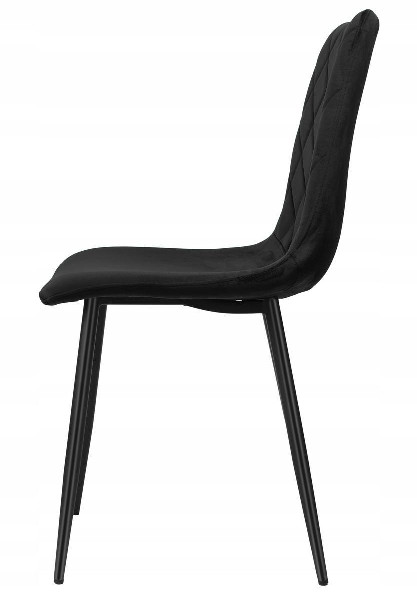 Krzesło tapicerowane Dexter Velvet 45x89x54 cm czarny na czarnych nóżkach do jadalni lub salonu 2 Full Screen