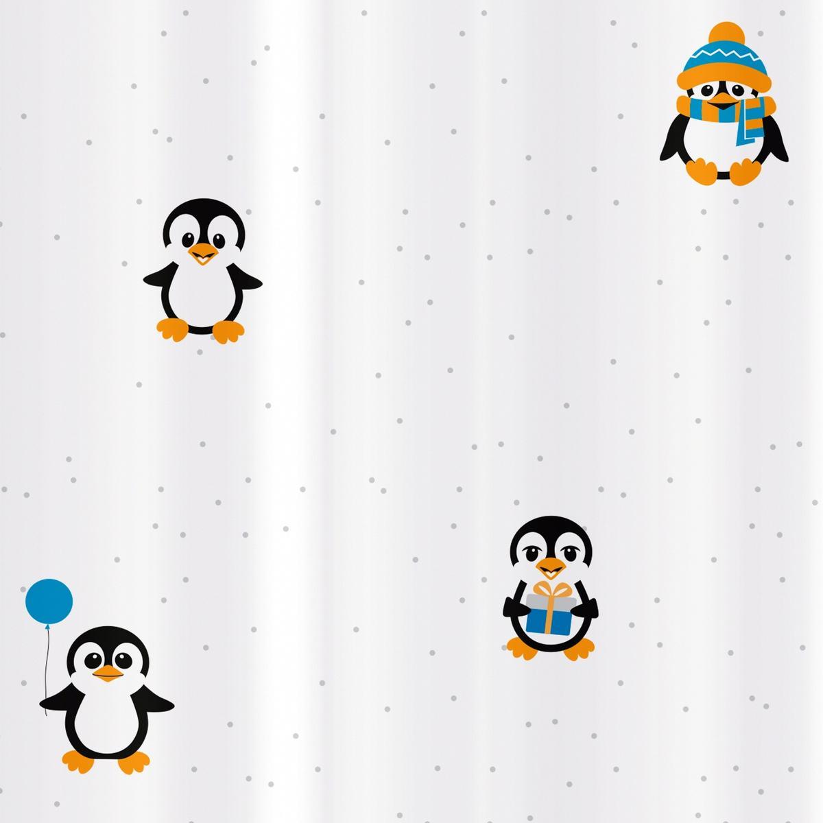 Tatkraft Funny Penguins tekst. zasłona prysznicowa 2 Full Screen