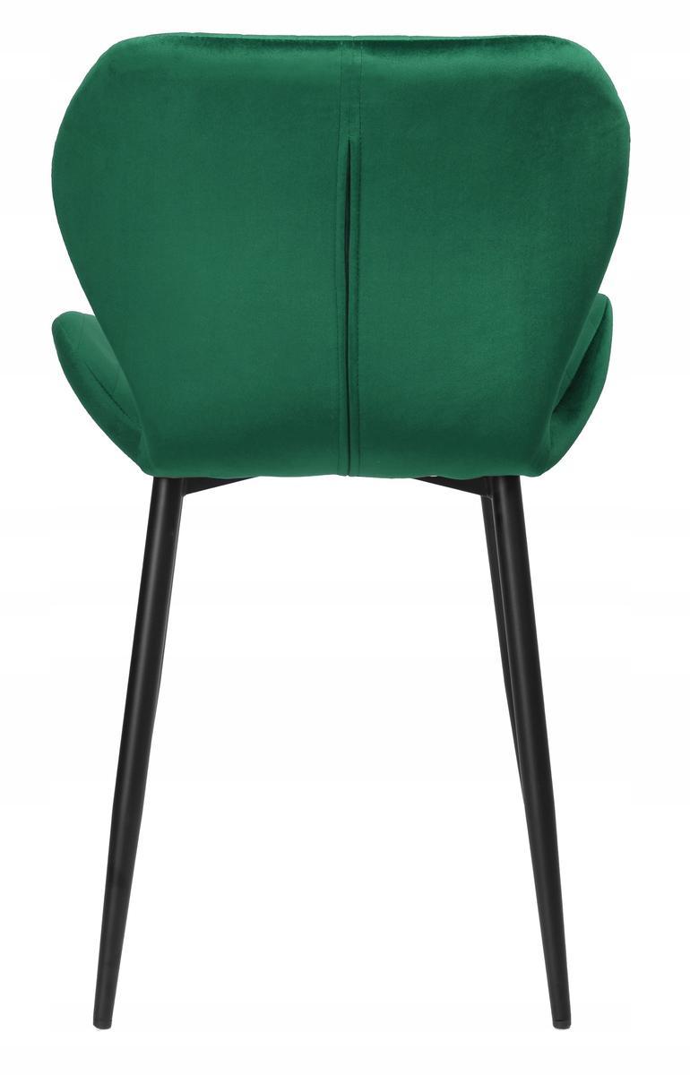Krzesło welurowe 48x80x47 cm DALLAS VELVET zielone czarne nóżki do jadalni lub salonu  3 Full Screen