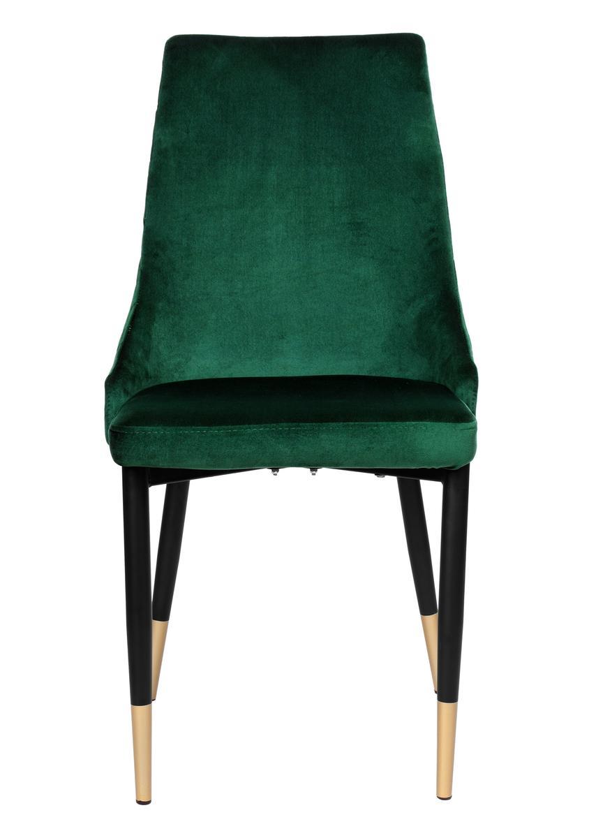 Krzesło tapicerowane Dexter Velvet 48x93x58 cm zielony na czarnych nóżkach do jadalni lub salonu  2 Full Screen