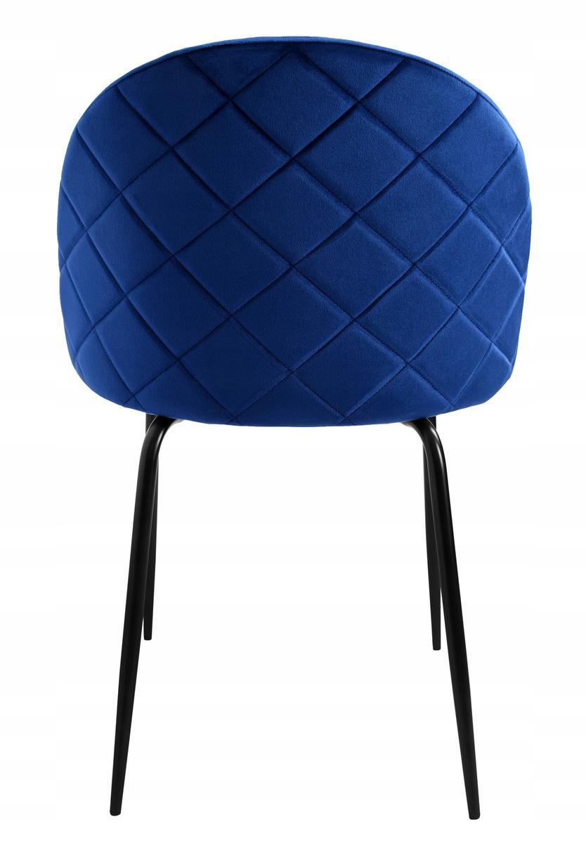 Krzesło welurowe 50x78x54 cm Fargo Velvet niebieskie czarne nóżki do jadalni lub salonu  3 Full Screen