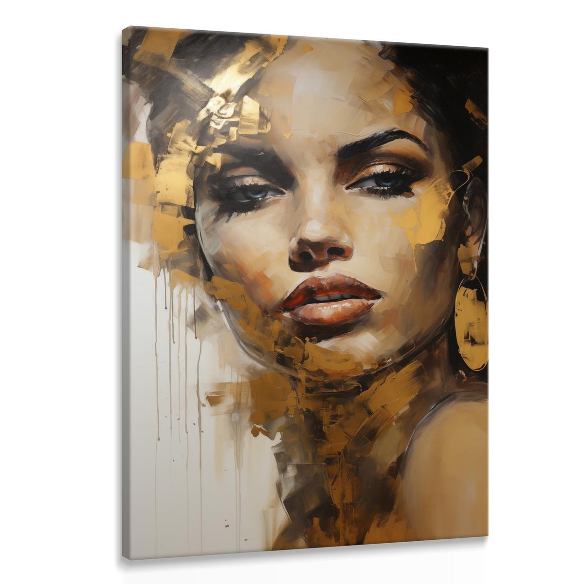 Obraz Canvas Do Salonu KOBIECY Portret Styl Glamour Abstrakcja 80x120cm 0 Full Screen