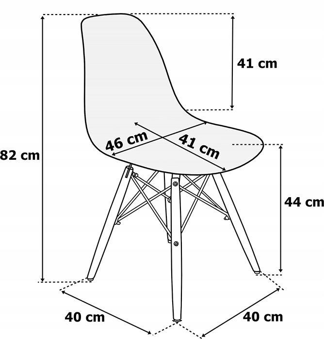Zestaw 4 szt krzeseł 46x82x53 cm nowoczesne milano black dsw białe, nogi czarne do jadalni lub salonu 7 Full Screen