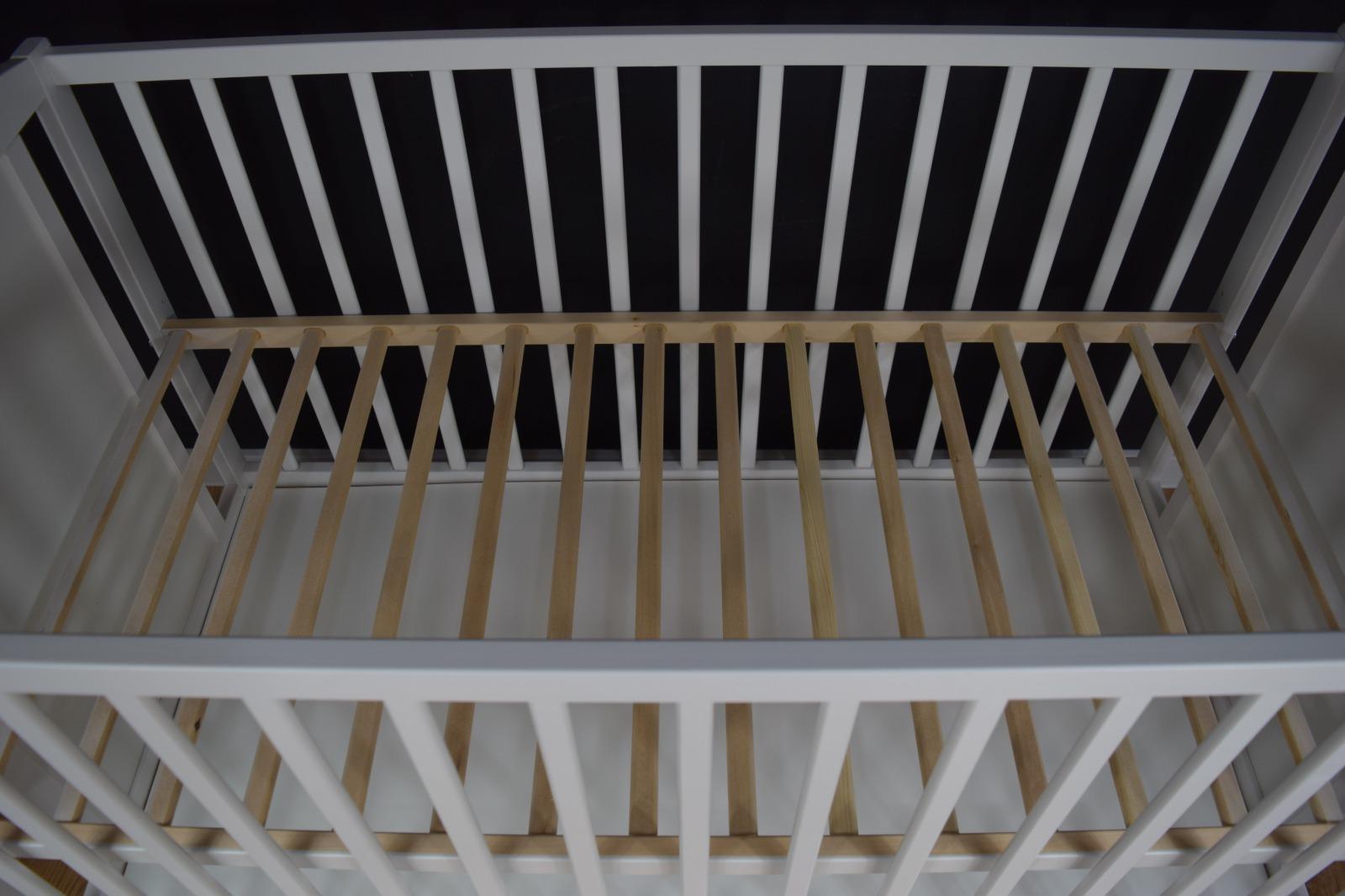Łóżeczko 120x60 cm białe wyjmowane szczebelki dla niemowląt 8 Full Screen