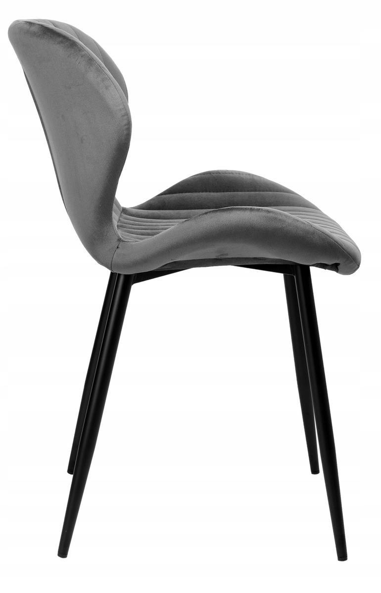 Krzesło welurowe DALLAS VELVET 48x80x47 cm grafitowe czarne nóżki do jadalni lub salonu 2 Full Screen