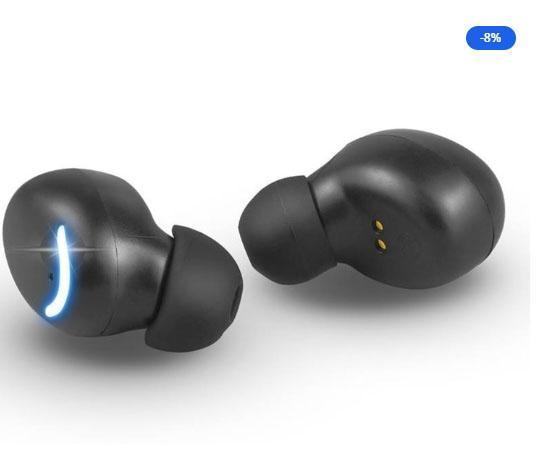 Słuchawki douszne bezprzewodowe czarne + powerbank 1 Full Screen