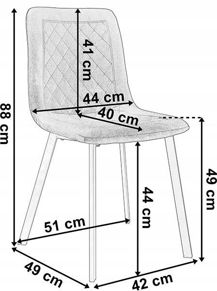 Krzesło welurowe CURTIS VELVET 44x88x41 cm tapicerowane granatowy aksamit czarne nóżki do jadalni lub salonu 12 Full Screen