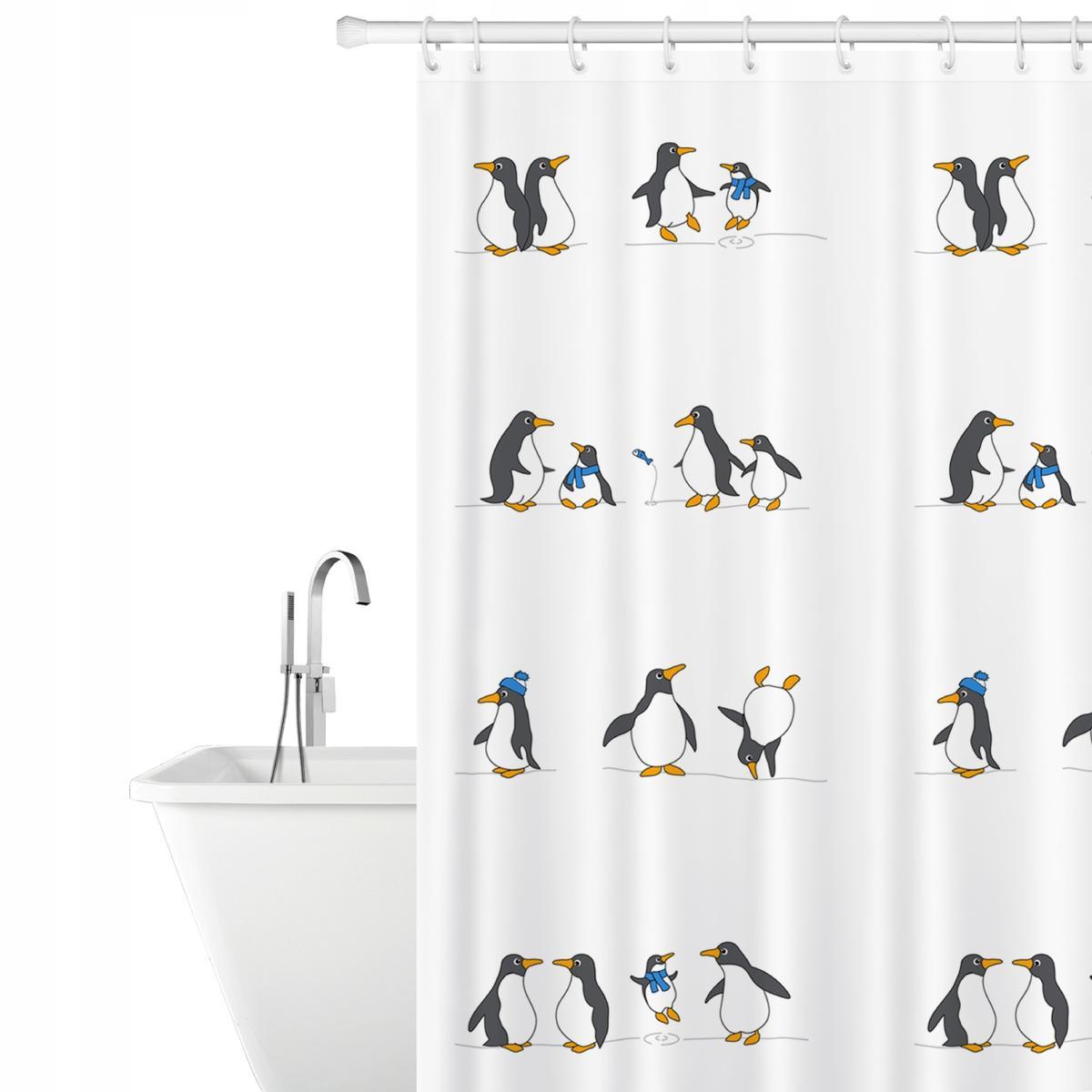 Tatkraft Penguins tekstylna zasłona prysznicowa 0 Full Screen