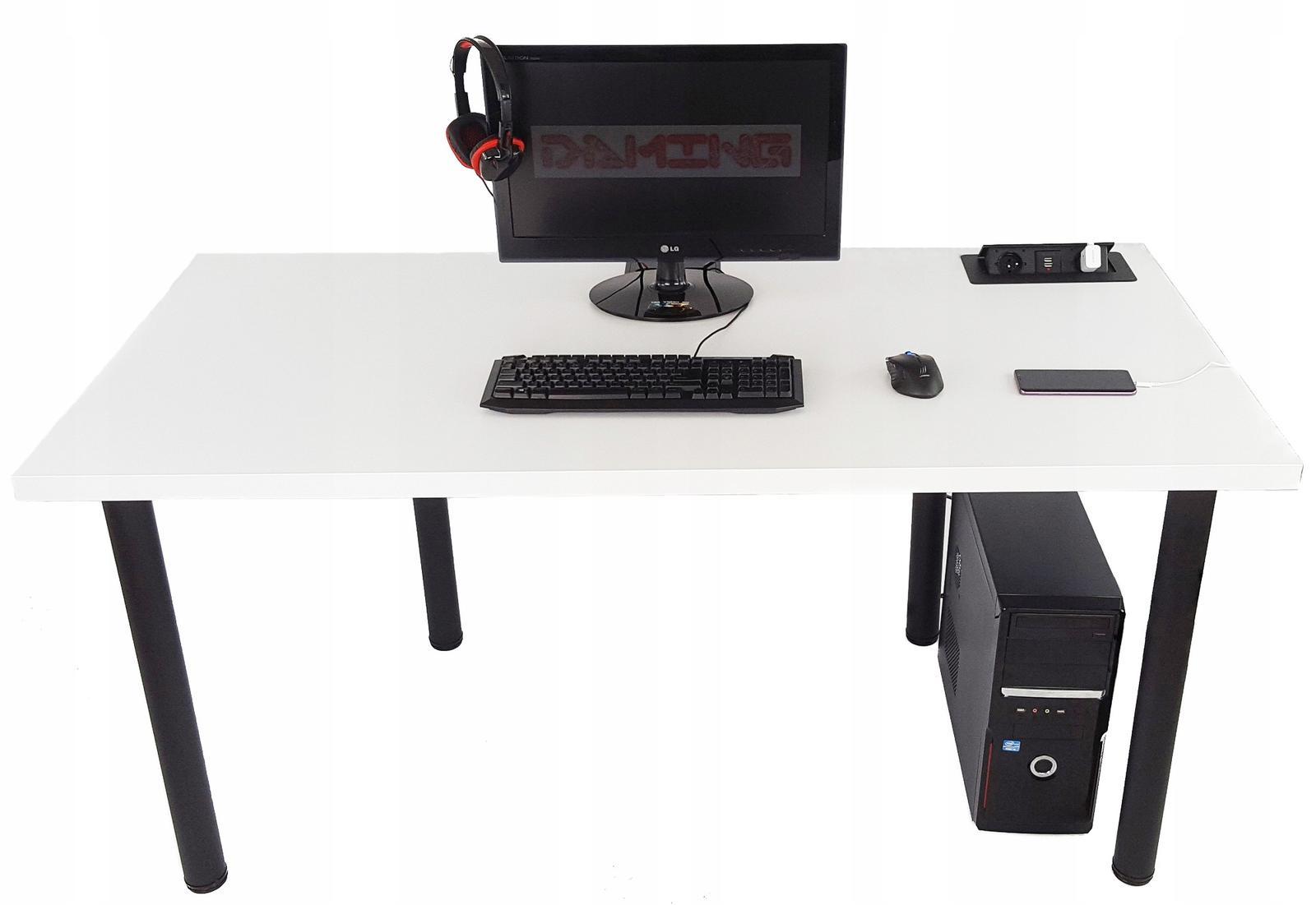 Biurko gamingowe 120x60x36 cm białe stabilne stół do pokoju gracza 0 Full Screen