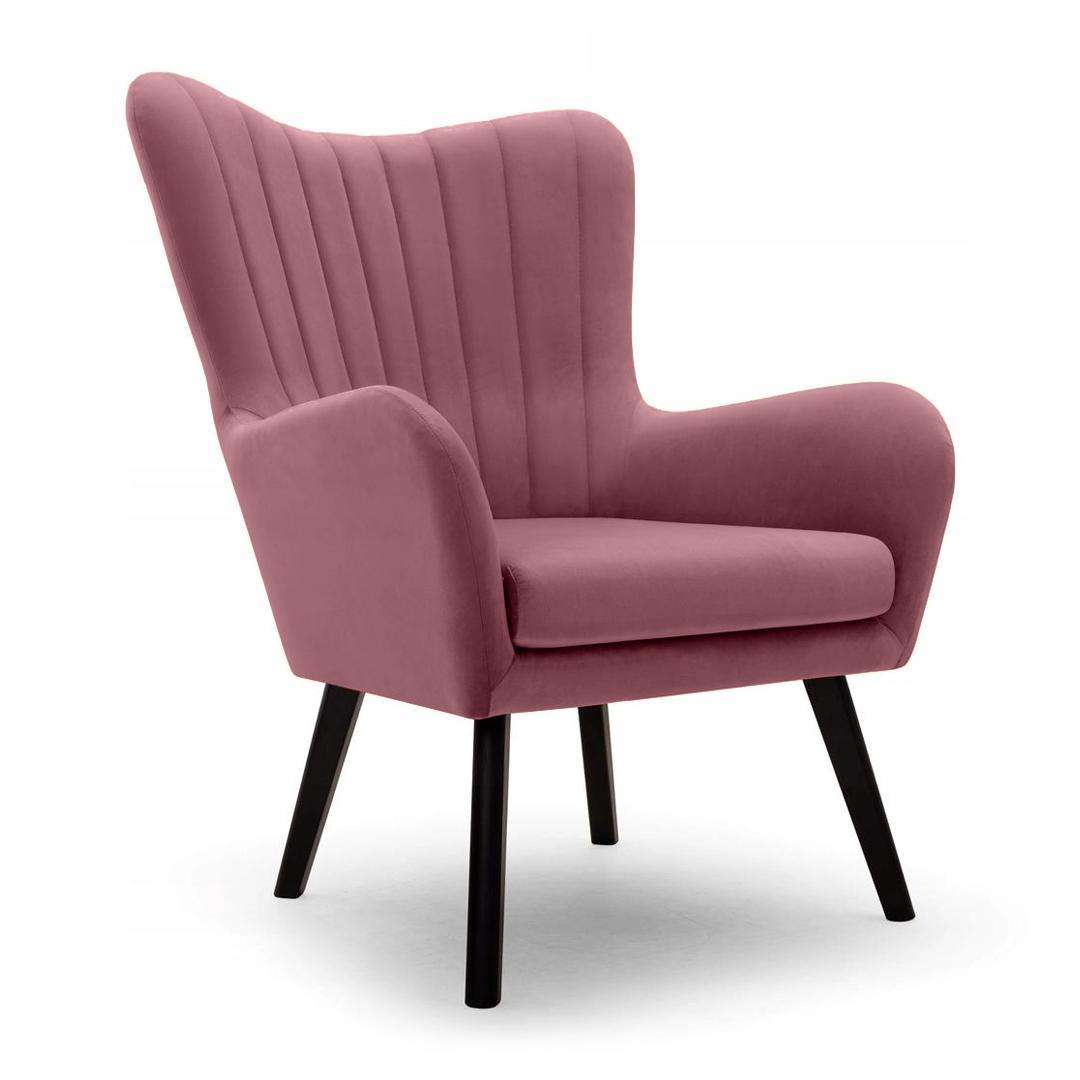 Fotel TED 76x100x78 cm do salonu różowy Mono 0 Full Screen