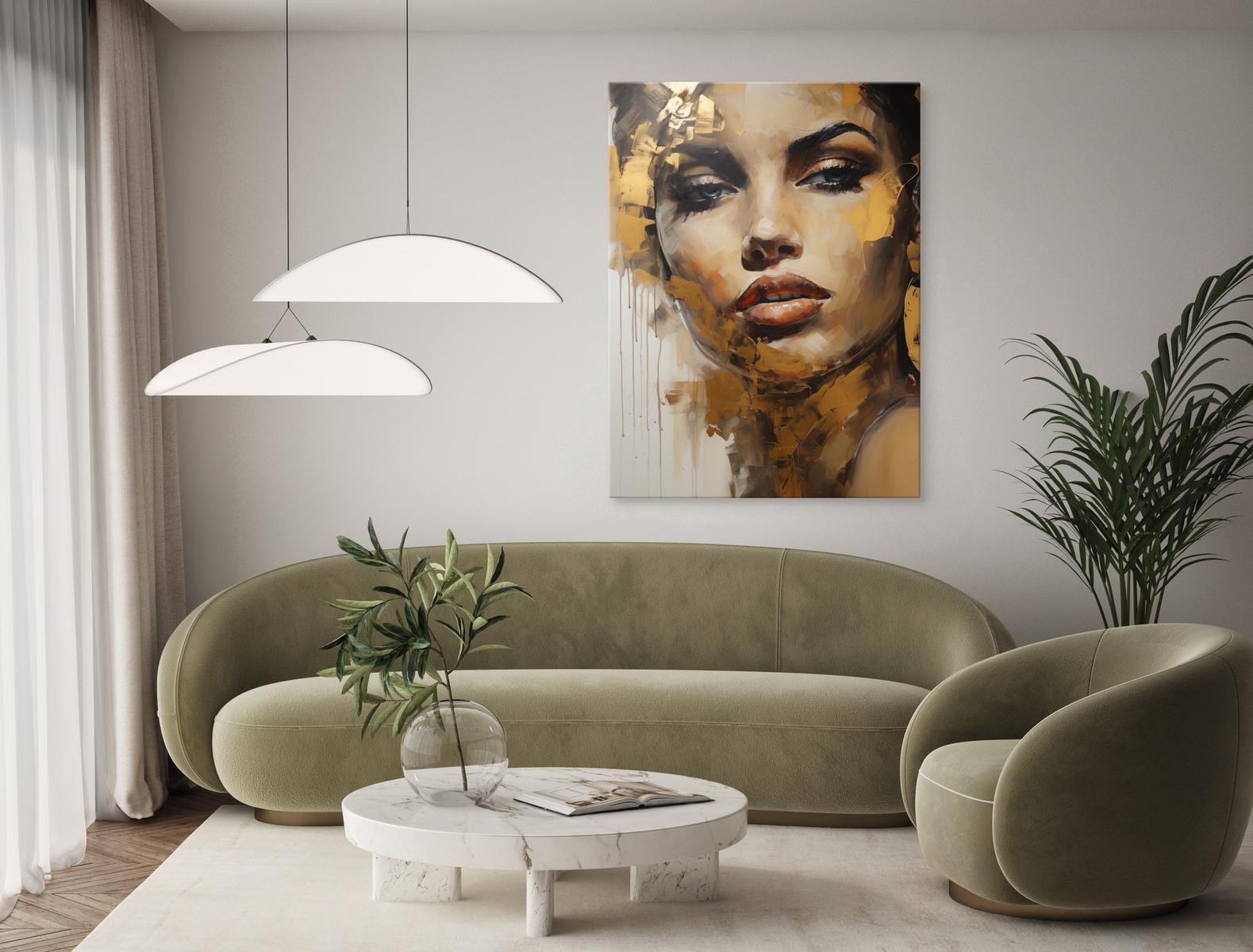 Obraz Canvas Do Salonu KOBIECY Portret Styl Glamour Abstrakcja 80x120cm 8 Full Screen