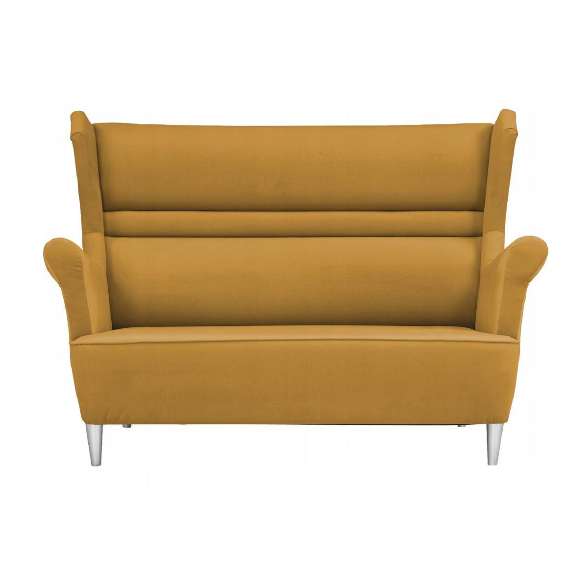 Zestaw wypoczynkowy ZOJA sofa + 2 fotele + 2 podnóżki miodowy żółty do salonu  2 Full Screen
