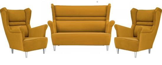 Zestaw wypoczynkowy ZOJA sofa + 2 fotele miodowe do salonu  0 Full Screen