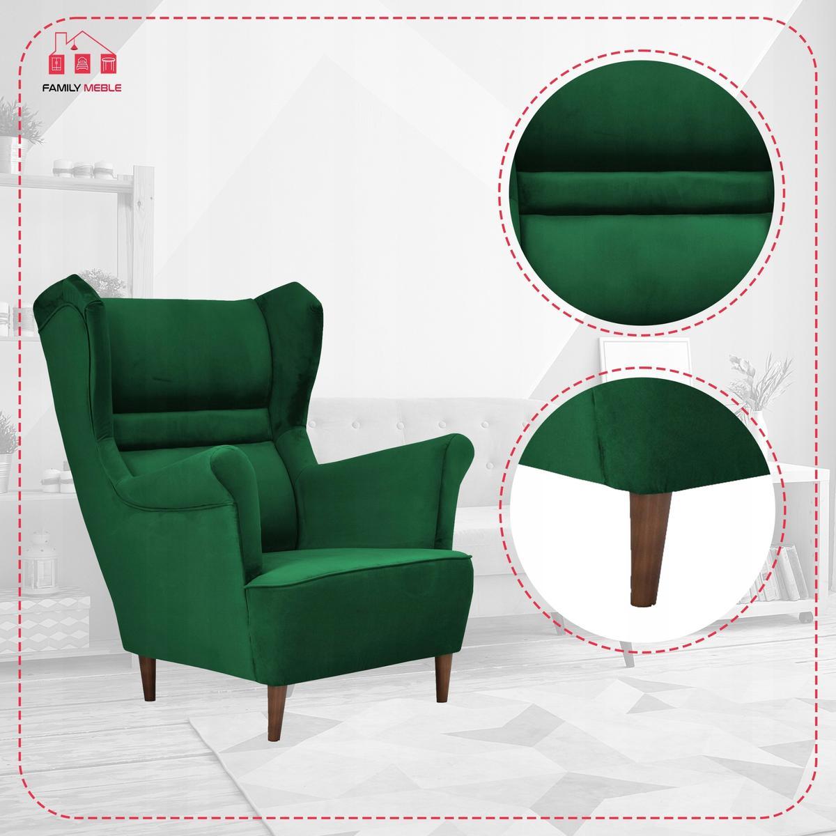 Zestaw wypoczynkowy ZOJA sofa + 2 fotele zielone do salonu  3 Full Screen