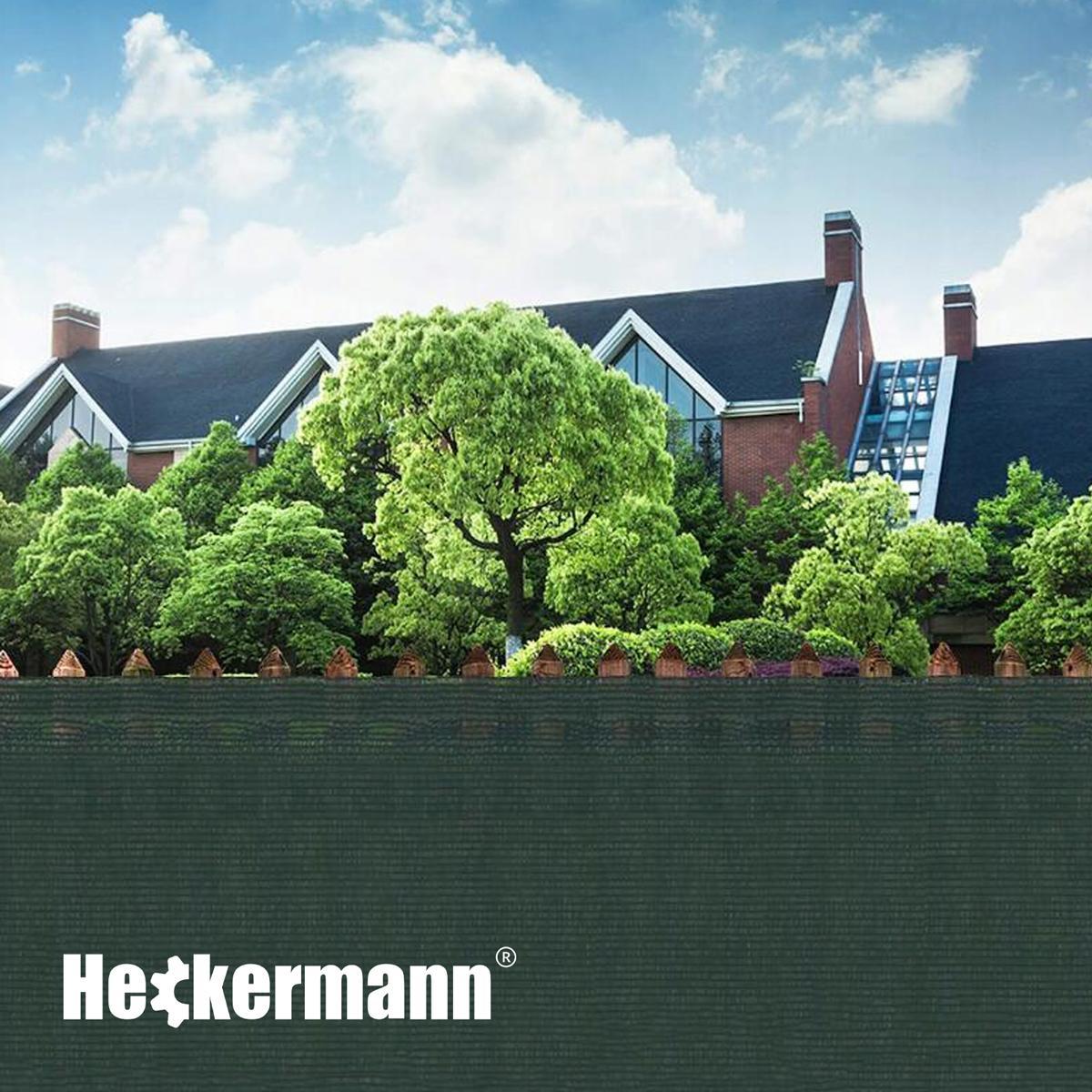 Siatka cieniująca maskująca na płot 90% 1,2x25m Heckermann - Zielona + Opaski 100szt 6 Full Screen