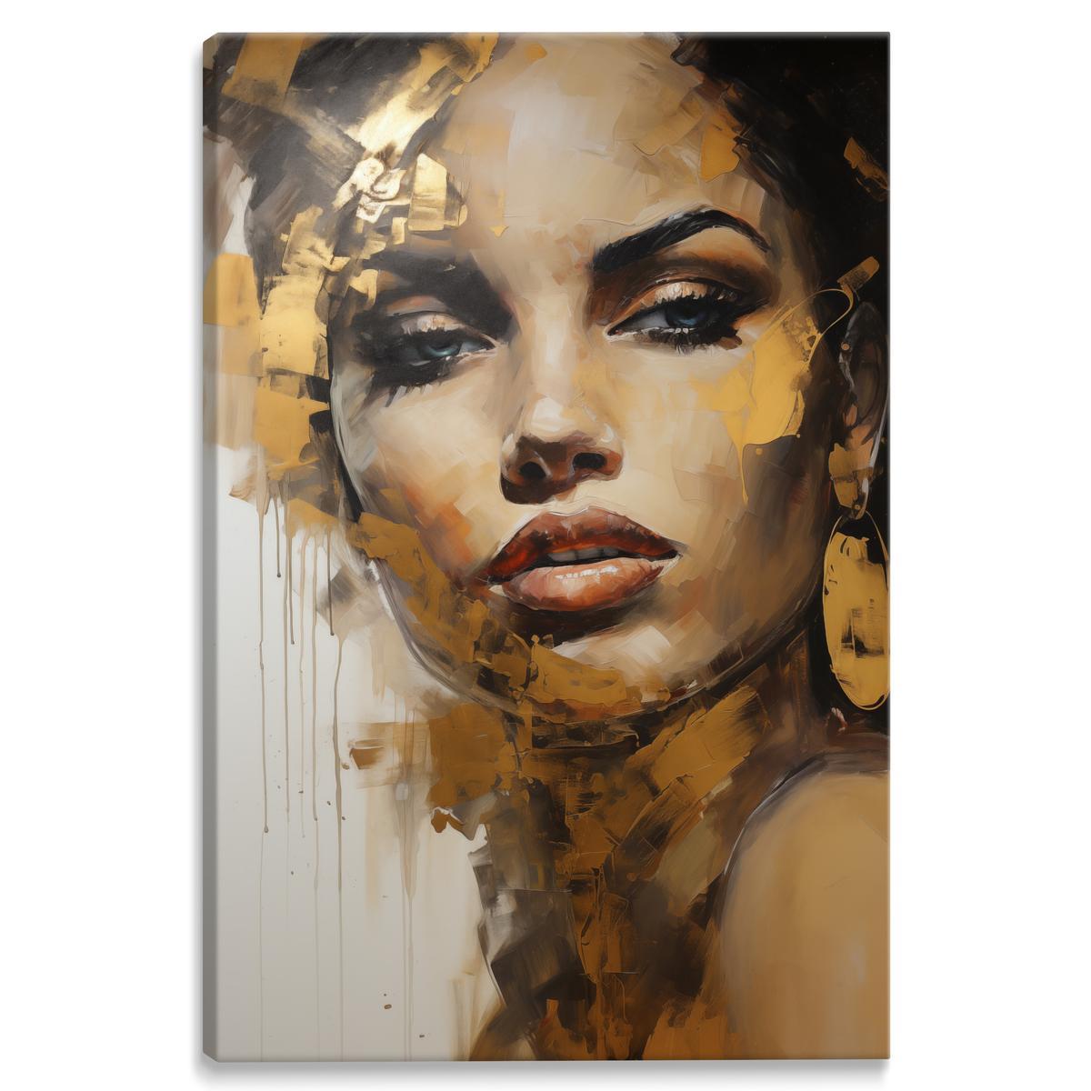 Obraz Canvas Do Salonu KOBIECY Portret Styl Glamour Abstrakcja 80x120cm 1 Full Screen