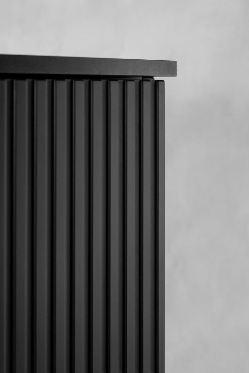 Szafka łazienkowa 139 cm czarny słupek wiszący ryflowany styl glamour do łazienki  9 Full Screen