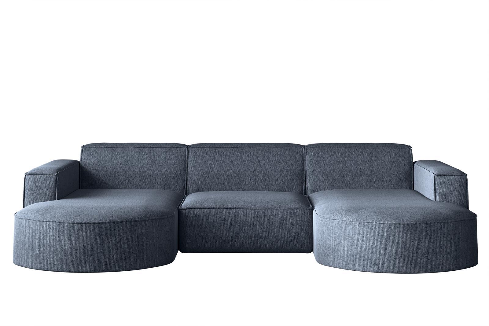 Sofa MODENA STUDIO U 299x78x165 cm w kształcie U bez funkcji spania do salonu NEVE niebieski 0 Full Screen