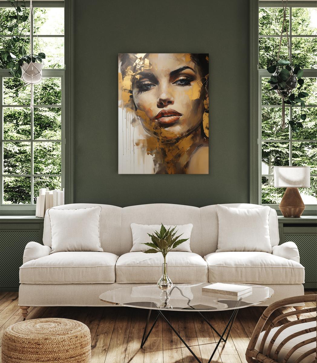 Obraz Canvas Do Salonu KOBIECY Portret Styl Glamour Abstrakcja 80x120cm 3 Full Screen