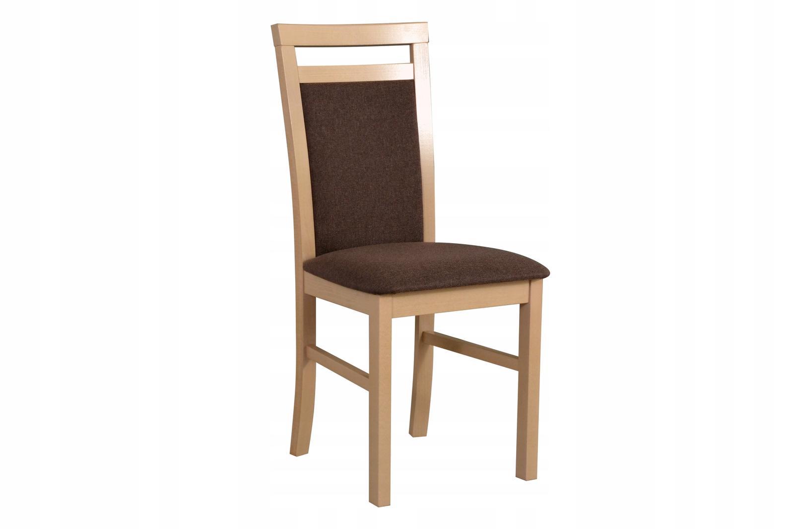Krzesło M-5 43x93x40 cm drewniane do kuchni salonu białe drewno/szare obicie 5 Full Screen