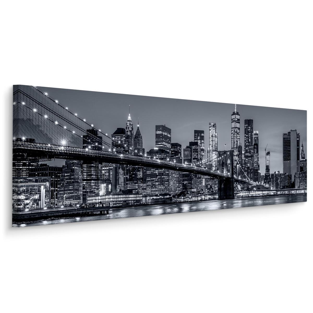 Obraz Panoramiczny NOWY YORK Nocą Brooklyn Bridge Miasto 145x45cm 0 Full Screen