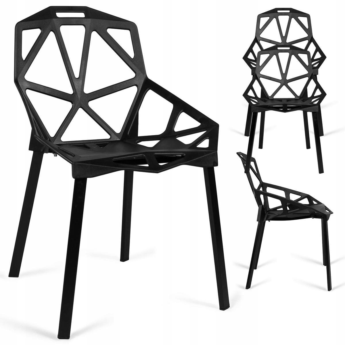 Krzesło ażurowe nowoczesne VECTOR czarne 0 Full Screen