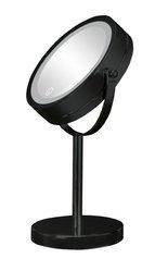 Lustro kosmetyczne lusterko powiększające LED Kleine Wolke Bright Mirror chrom czarny 12x30x17,5 cm