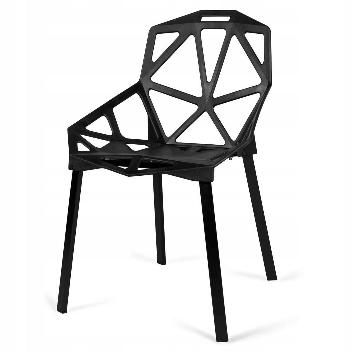 Krzesło ażurowe nowoczesne VECTOR czarne 6 Full Screen
