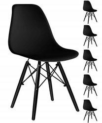 Zestaw 6 szt krzeseł 46x82x53 cm nowoczesne Milano black dsw czarne do jadalni lub salonu