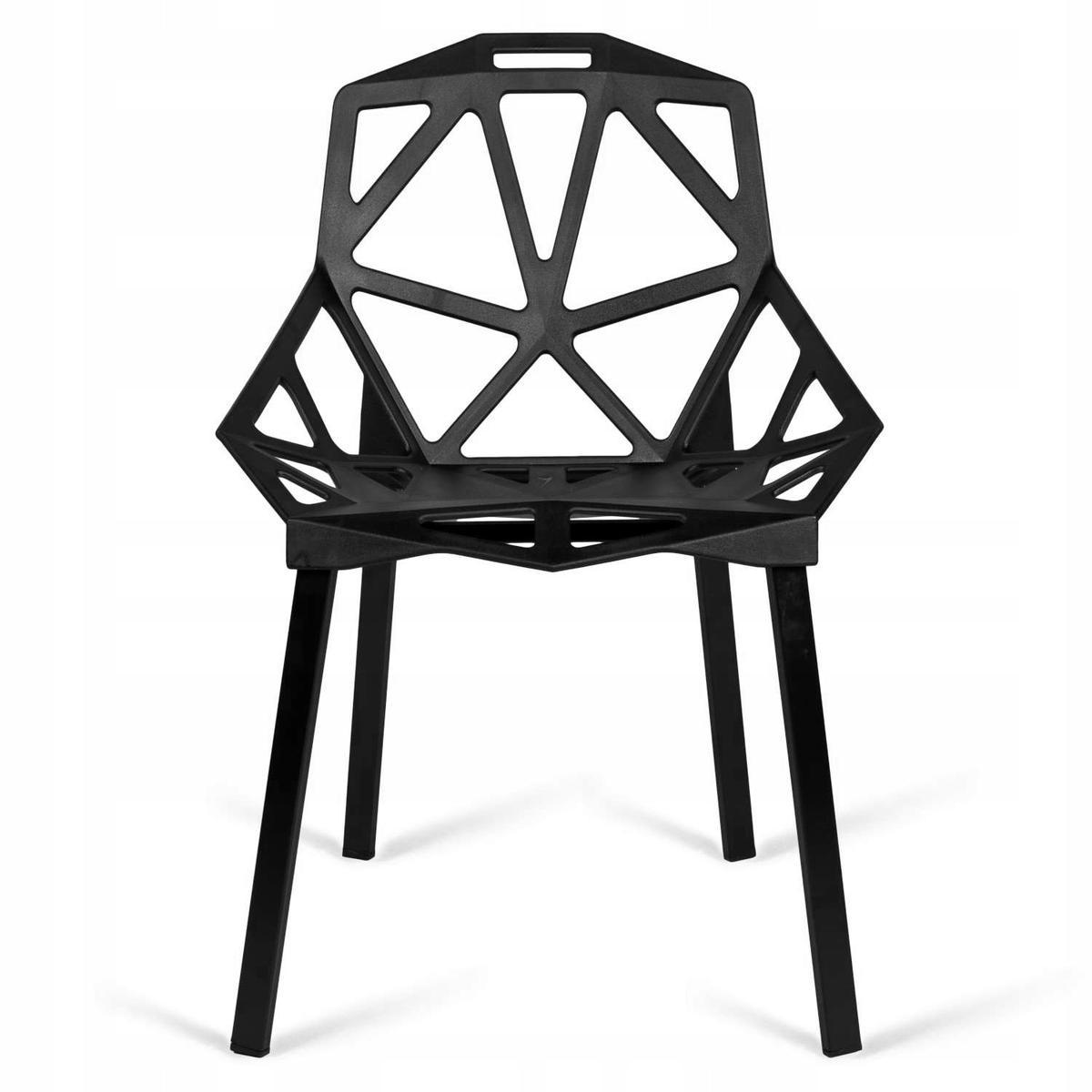 Krzesło ażurowe nowoczesne VECTOR czarne 9 Full Screen