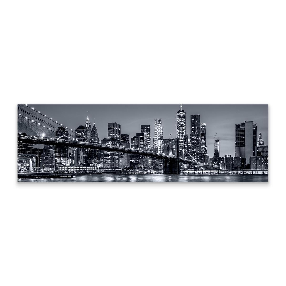 Obraz Panoramiczny NOWY YORK Nocą Brooklyn Bridge Miasto 145x45cm 1 Full Screen