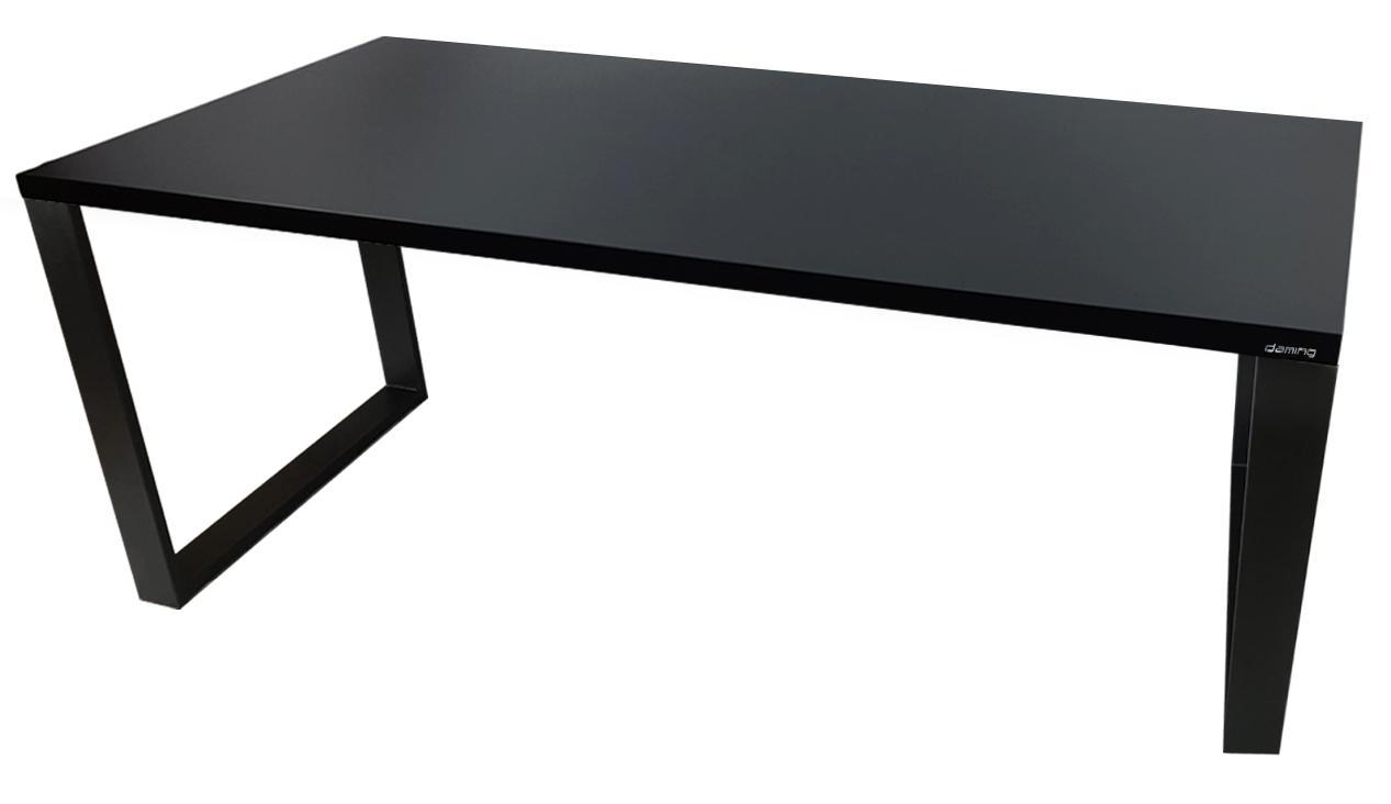 Biurko gamingowe 160x80x3.6 cm czarne loftowe stół stabilne do pokoju gracza 0 Full Screen