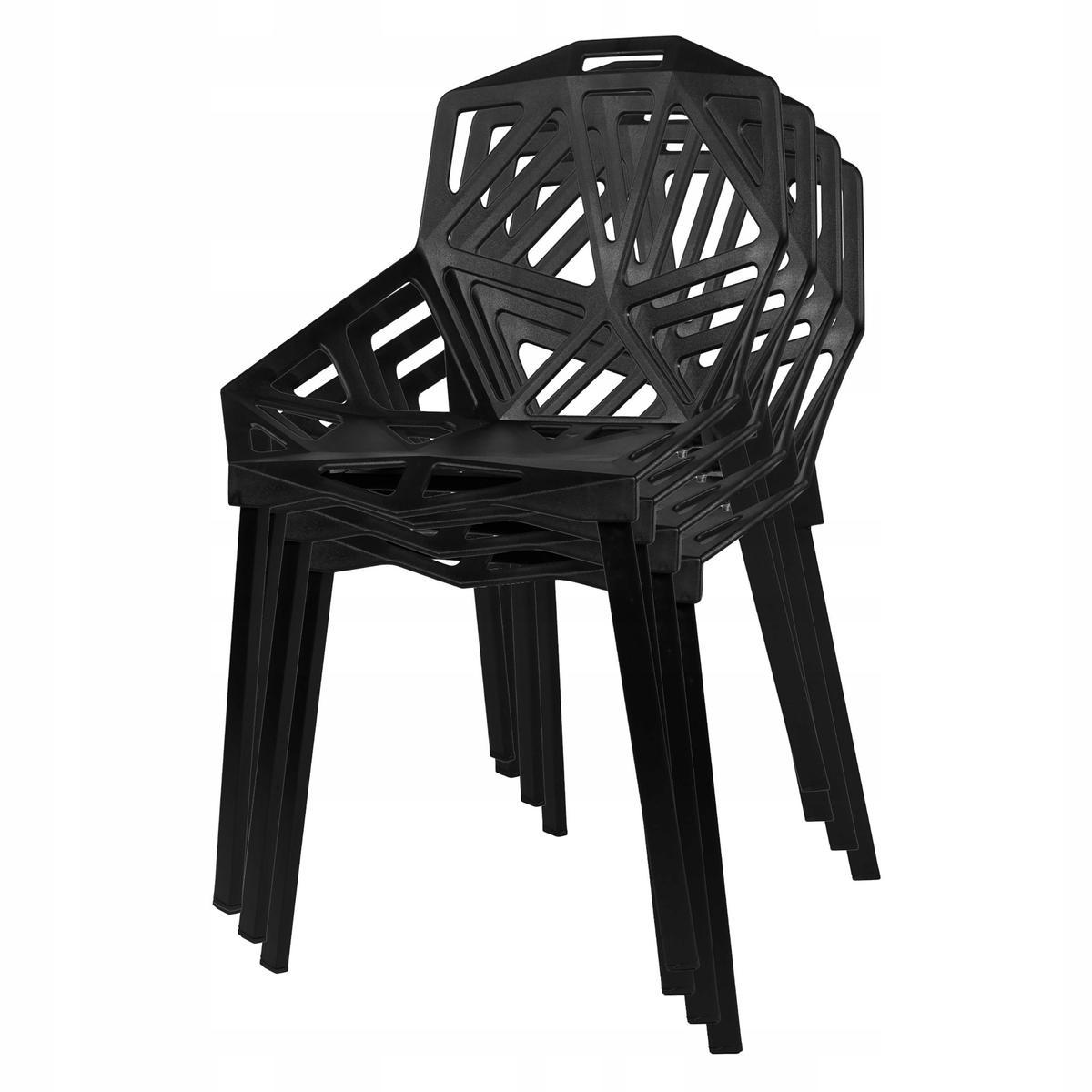 Krzesło ażurowe nowoczesne VECTOR czarne 10 Full Screen