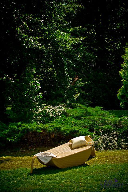 Łóżko ogrodowe ANGELO 83x57x230 cm technorattan do ogrodu na taras beżowe 2 Full Screen