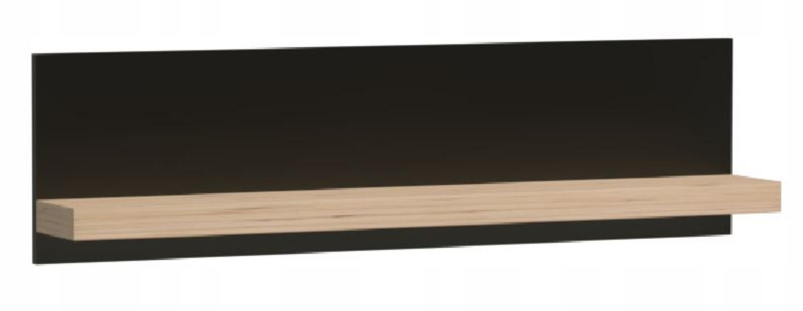 Półka wisząca CALI 120 cm dąb artisan czarna podstawa na książki do salonu lub sypialni  0 Full Screen
