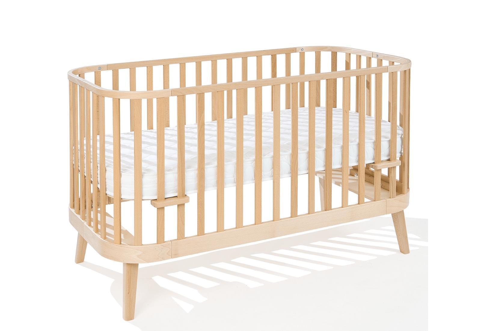 Łóżeczko drewniane bukowe zaokrąglone PRINCIPAL 140x70 cm 2w1 z funkcją sofy dla dziecka  0 Full Screen