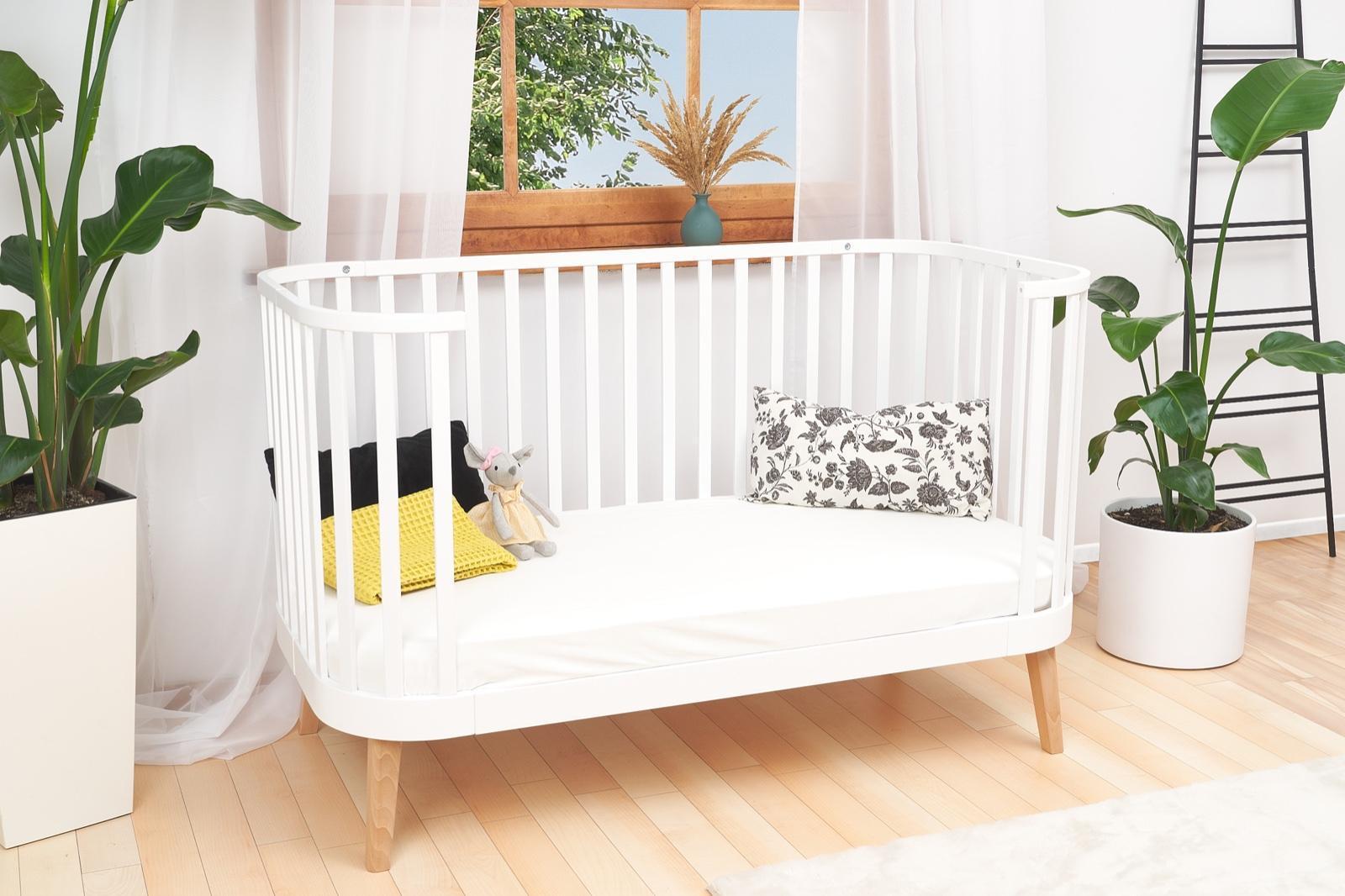 Łóżeczko drewniane bukowe zaokrąglone PRINCIPAL 140x70 cm 2w1 z funkcją sofy dla dziecka  4 Full Screen