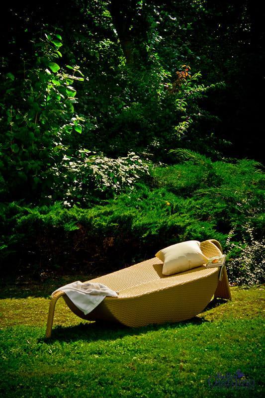 Łóżko ogrodowe ANGELO 83x57x230 cm technorattan do ogrodu na taras beżowe 1 Full Screen