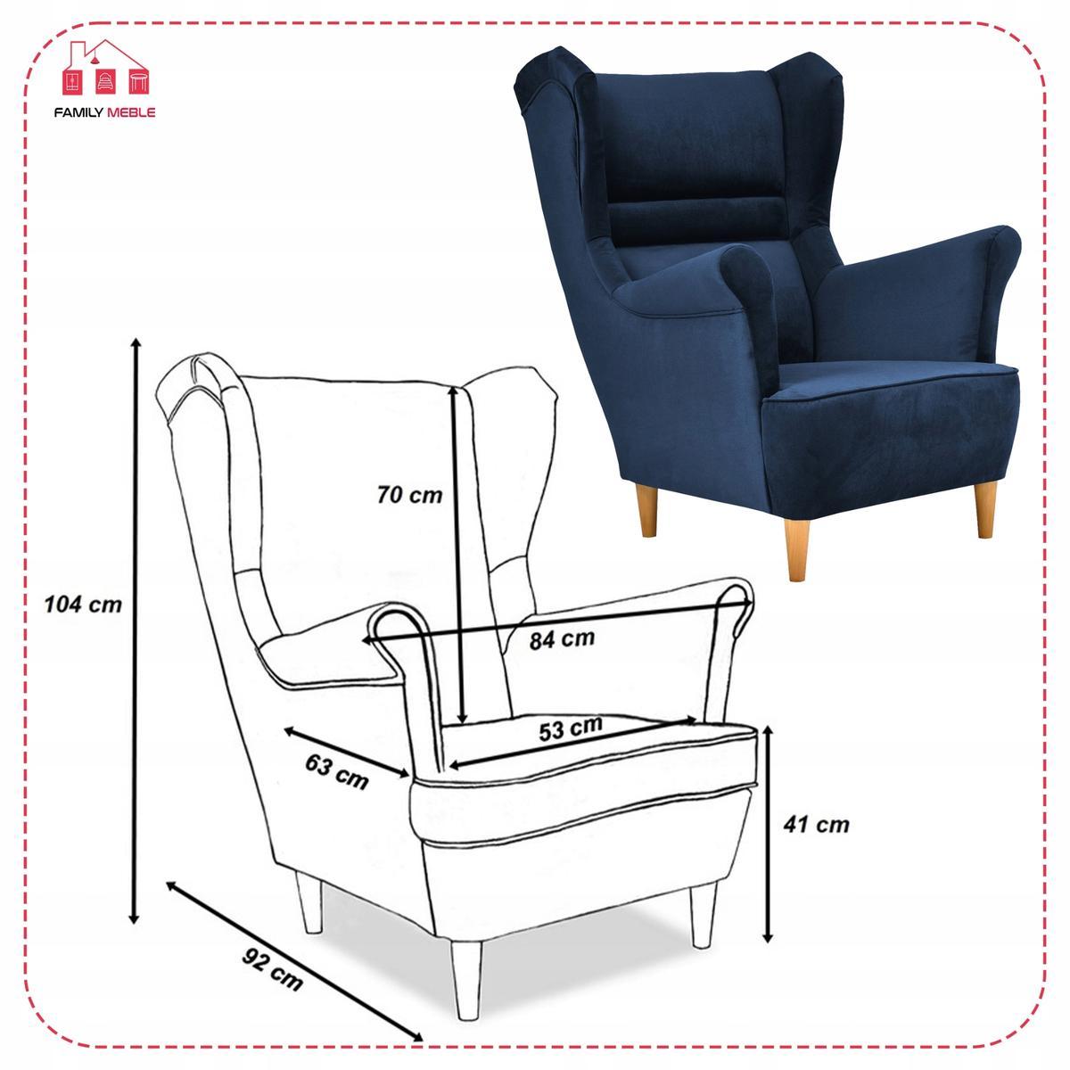 Zestaw wypoczynkowy sofa + 2 fotele + 2 podnóżki granatowe do salonu  4 Full Screen
