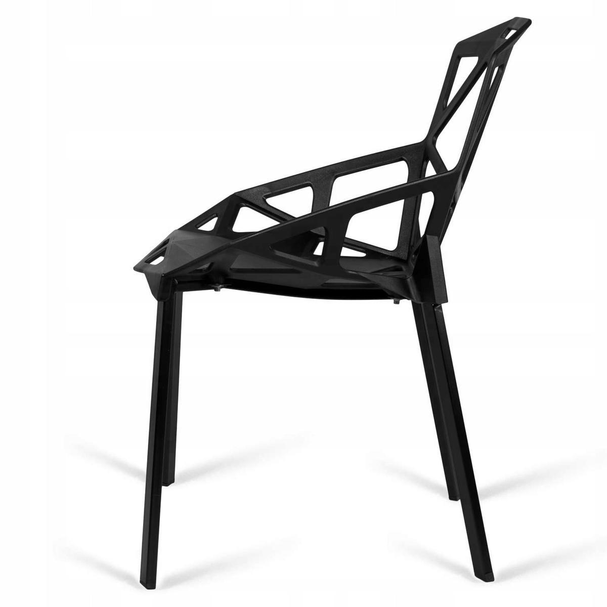 Krzesło ażurowe nowoczesne VECTOR czarne 8 Full Screen