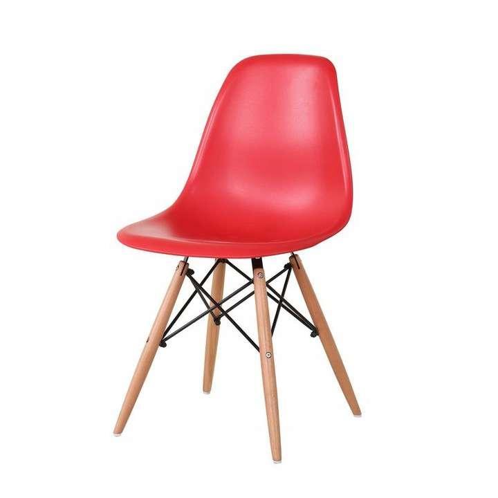 Krzesło DSW Plastikowe Salon Jadalnia Biurowe czerwone 0 Full Screen