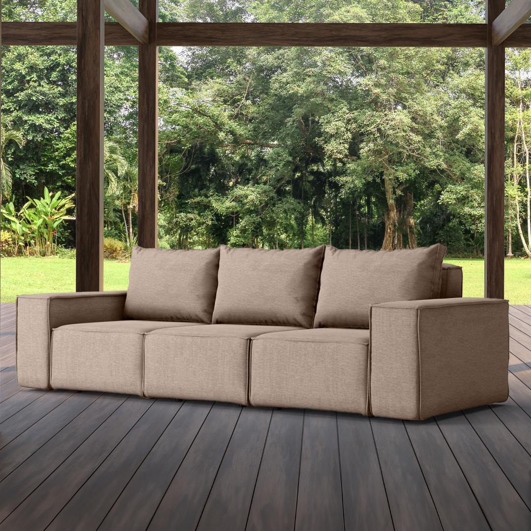 Beżowa sofa ogrodowa SONNE 3-osobowa wodoodporna - 245x88x73 cm - Idealna na Taras 1 Full Screen