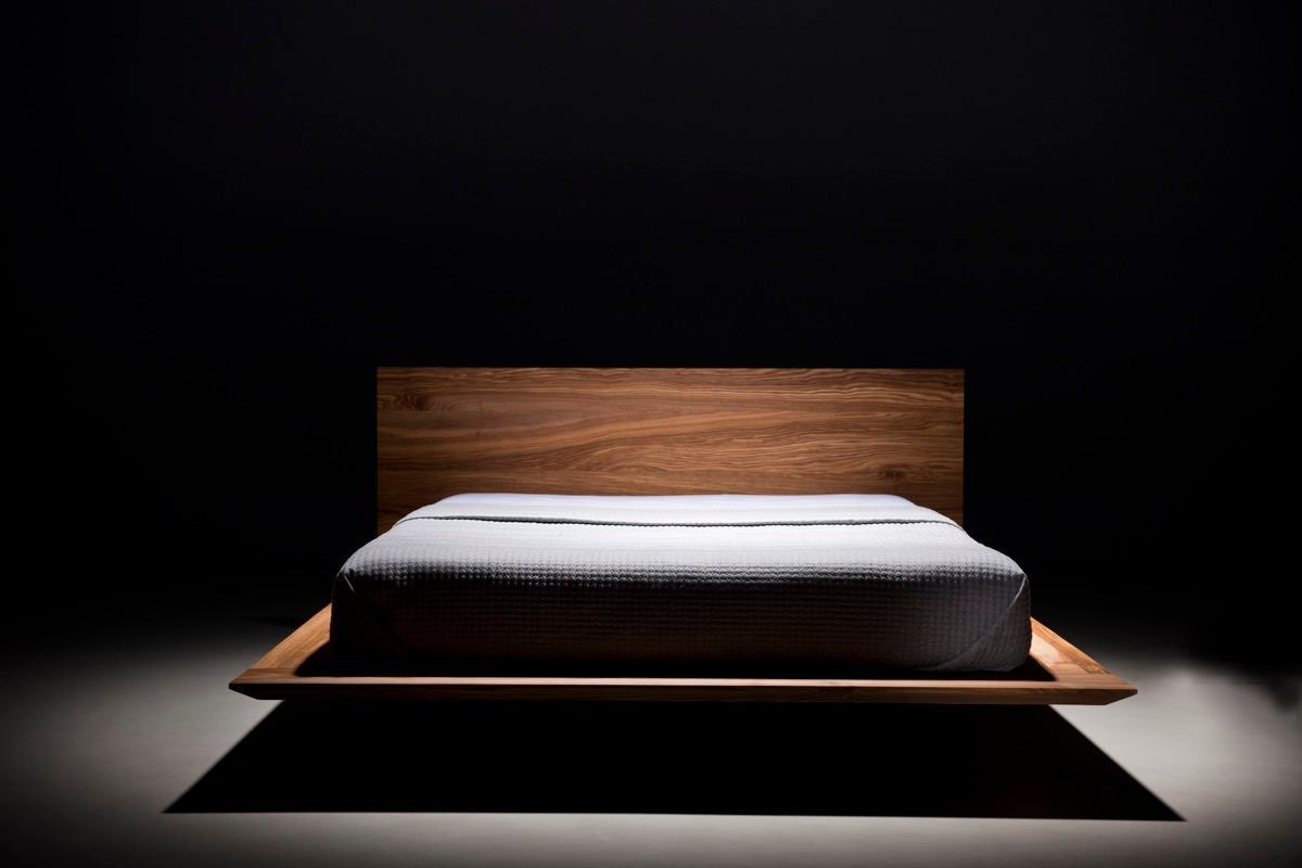 Łóżko NOBBY 180x200 eleganckie, proste nowoczesne łóżko lewitujące z litego drewna olchowego nr. 5