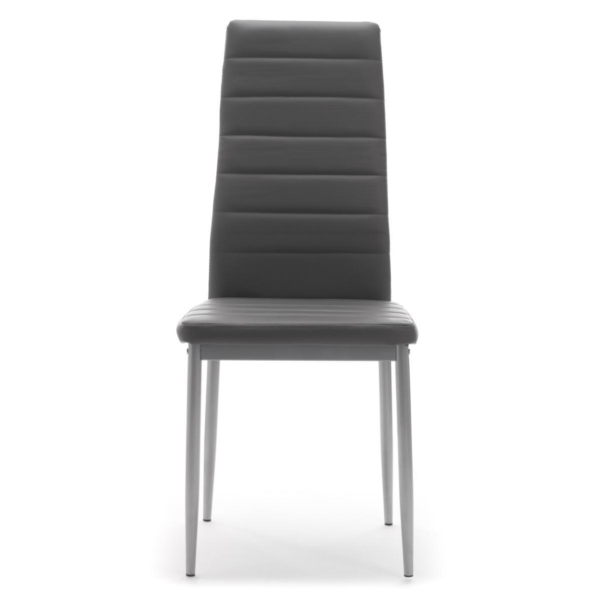 Zestaw 6 szt krzesło FADO szare ekoskóra tapicerowane do jadalni lub salonu nr. 3