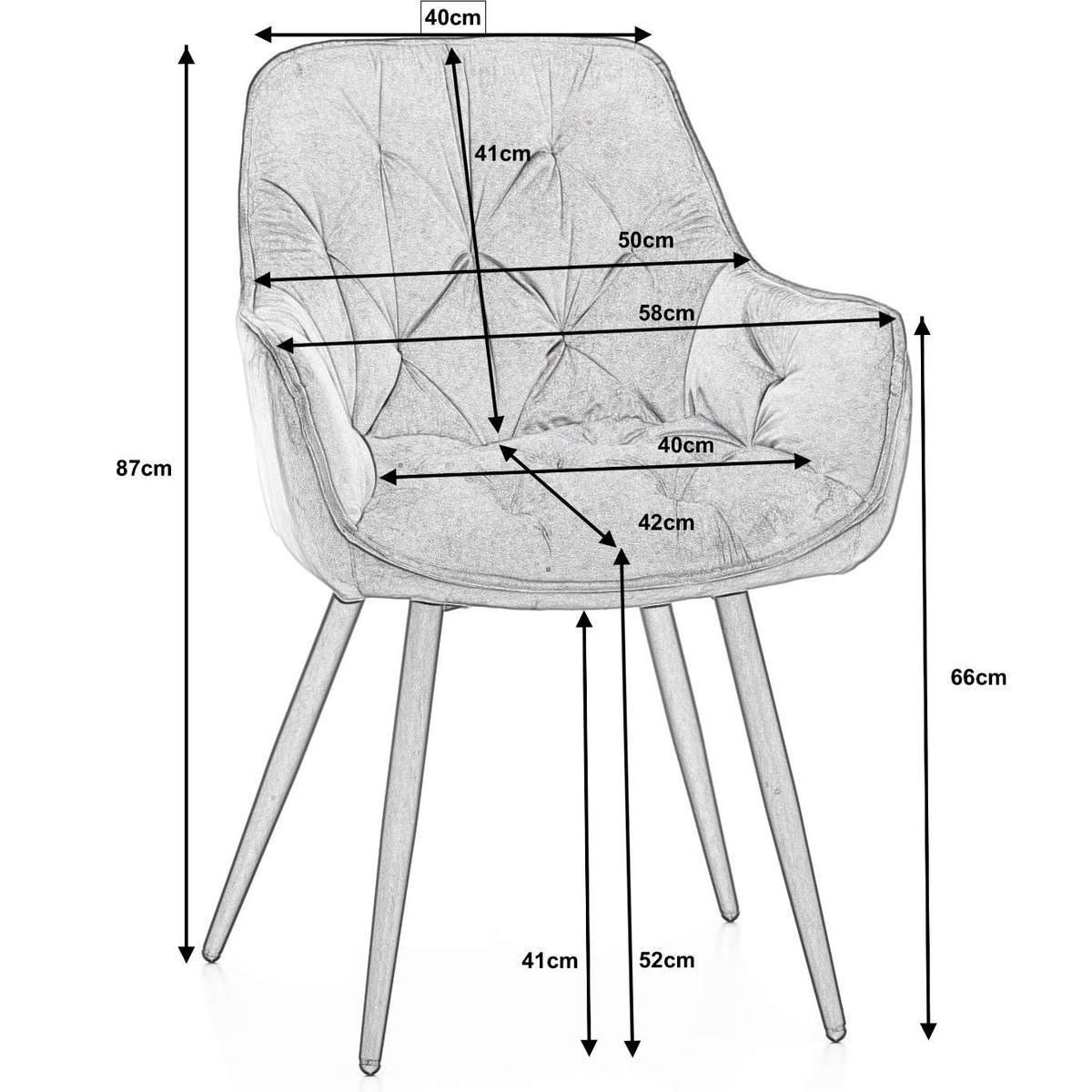 Krzesło SIENA szare tapicerowane welurem pikowane do jadalni lub salonu nr. 9