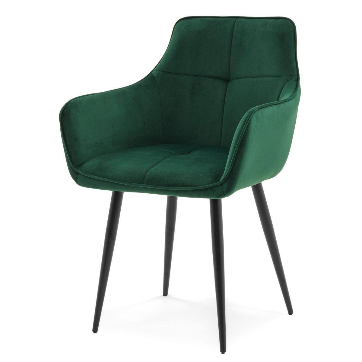 Krzesło QUATTRO w kolorze zielonym tapicerowane welurowe velvet aksamit do jadalni lub salonu  2 Full Screen