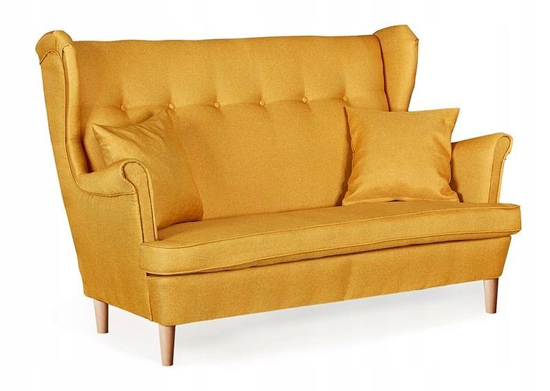 Zestaw wypoczynkowy mebli ARI 149x104x92 cm uszak sofa fotele pufy do salonu Twist żółty nr. 3